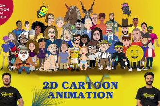 create custom 2d cartoon animation video