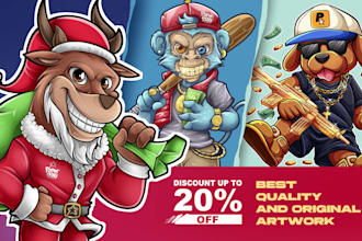 create cartoon mascot logo design, character, illustration