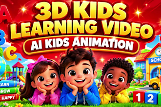 3d kids learning video, 3d kids video editing, 3d kids cartoon animation