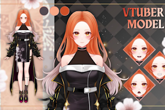 draw professional live2d vtuber model character anime for rigging