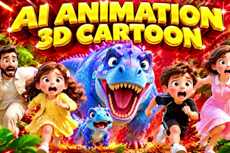 produce 3d cartoon kids animation nursery rhymes for kids, 3d kids video editing