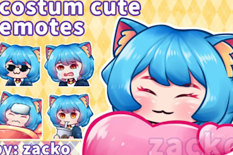 create custom cute anime twitch emotes, sub badges