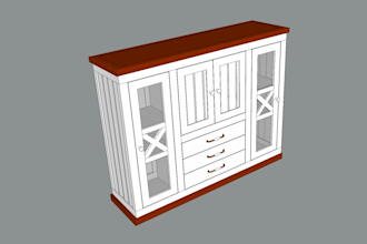 create a 3d model of your cabinet furniture in sketchup