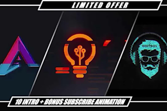 create a glorious glitch logo animation for youtube in 4k