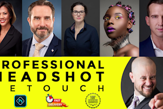 do corporate headshot retouch, photo editing