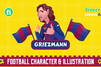 design football soccer character and illustration