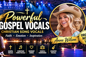 sing powerful gospel christain vocals for your song project
