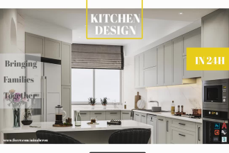 do 3d kitchen interior design, ikea cabinet ,laundry, bathroom, 2d plan layout