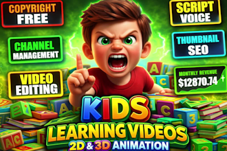 produce fast viral videos, cocomelon style nursery rhymes, kids learning videos