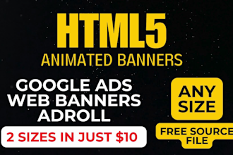 create animated html5 google banner display ad ads for adwords adroll