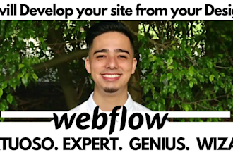 develop your figma, adobe xd, or sketch design into a responsive webflow website