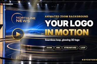 design an animated zoom virtual background with your moving 3d logo