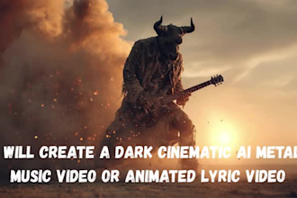create dark cinematic ai mental music video or animated lyric video