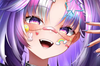 draw custom anime pfp for twitch, discord and vtubers