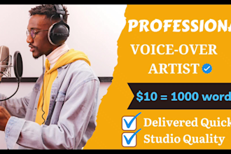 create an english male voice over for you