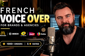 record a natural  warm french male voice over