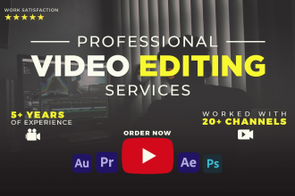 do professional youtube video editing and post production