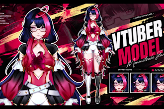 design vtuber model and vtuber live 2d
