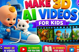 make 3d ai videos, ai videos for youtube, ai stories for kids, ai kids animated