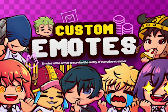 draw cute chibi emotes for twitch discord youtube kick streamer