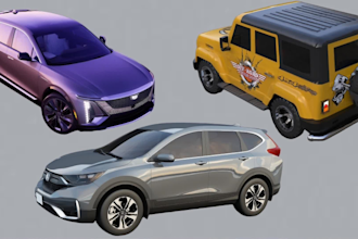 create realistic 3d car model in blender or maya for games or 3d printing