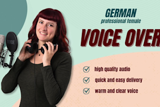 record a german female voice over for commercials and ads