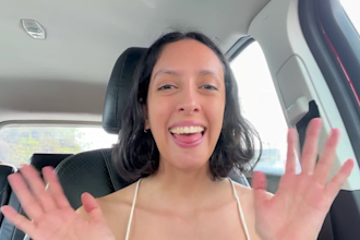 be your natural selfie female spokesperson in car