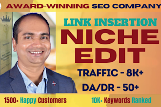 do link insertion niche edit and guest posts on high da DR and traffic sites