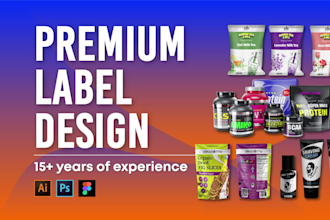 create a premium product label design or product packaging