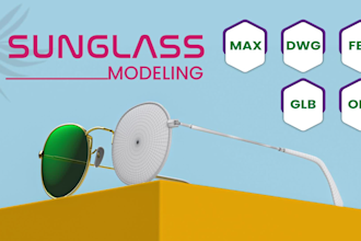 model and render sunglass, eyewear, frames designs to life