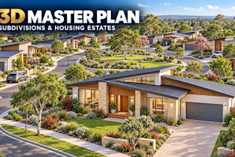 render 3d master plans, subdivisions and housing estate developments