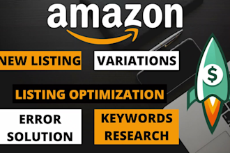 create amazon listing and variations with keywords