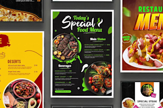 do professional restaurant menu , food menu design