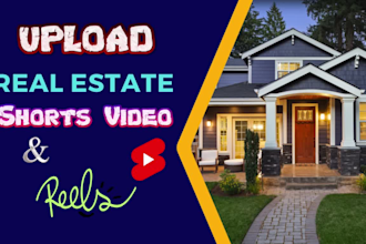 upload real estate video, short, reels for your youtube, instagram, and facebook