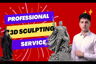 do digital 3d sculpting by professional 3d artist