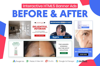 create animated HTML5 before after banner ads for your product