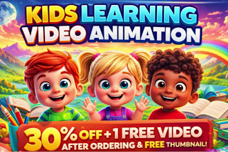 create colorful 2d kid learning videos and nursery rhymes