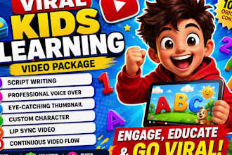 create kids learning videos for youtube, kids channel