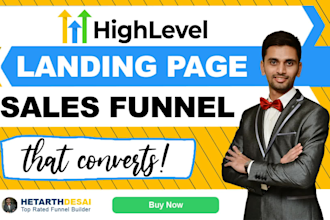 design creative go high level sales funnel landing page