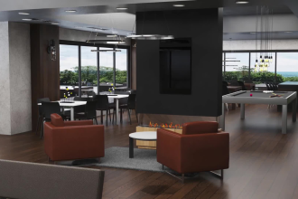 design hotel, gym, lobby, lounge, residence, house interior