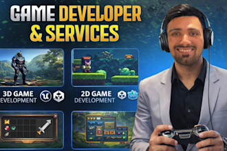 develop 2d, 3d mobile games in unity or unreal engine