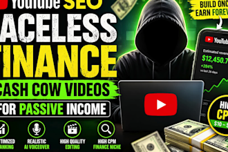 create youtube finance video channel passive income faceless video
