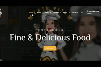 design restaurant website with online food ordering system