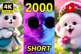 produce 2000 high quality cat short videos and pet reels for youtube short