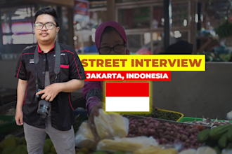 shoot an exclusive street or indoor interview in indonesia