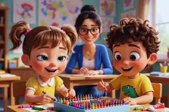 create 3d kids learning animation with cartoon storytelling