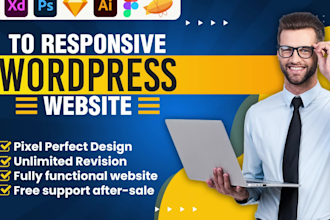 convert PSD to wordpress, HTML, xd, figma to wordpress