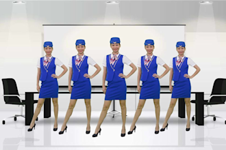 wear airline stewardess and dance to your music