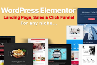 design, develop wordpress sales,click funnel and landing page with elementor pro
