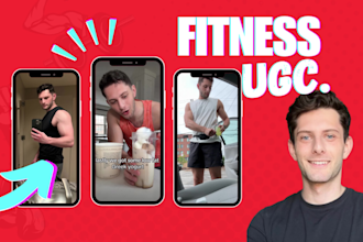 create health and fitness results driven male ugc video ads